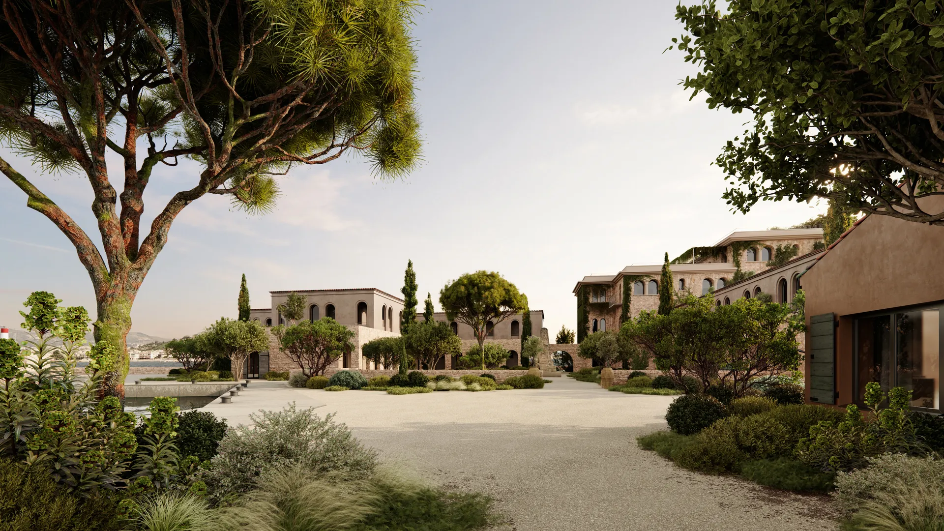 Zannier Bendor - Cloître Building from Harbour - © Zannier Hotels