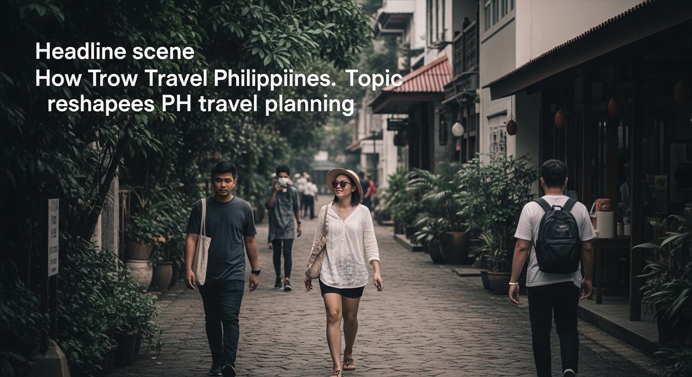 How Travel Philippines reshapes PH travel planning Sunrise over a tropical Philippine island chain with a traveler and clear waters