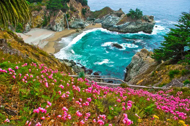 This Is California’s Prettiest State Park—With Redwoods, Blue Water, and an 80-foot Waterfall Flowing into the Ocean