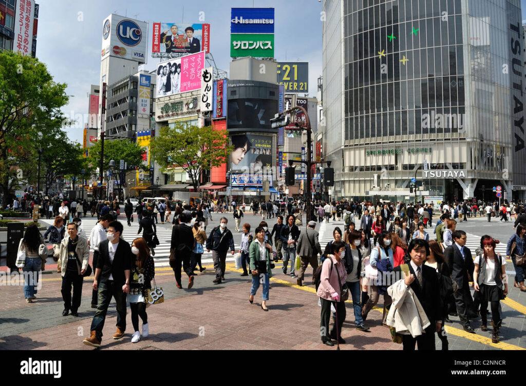 Shibuya crossing busy street Tokyo Japan