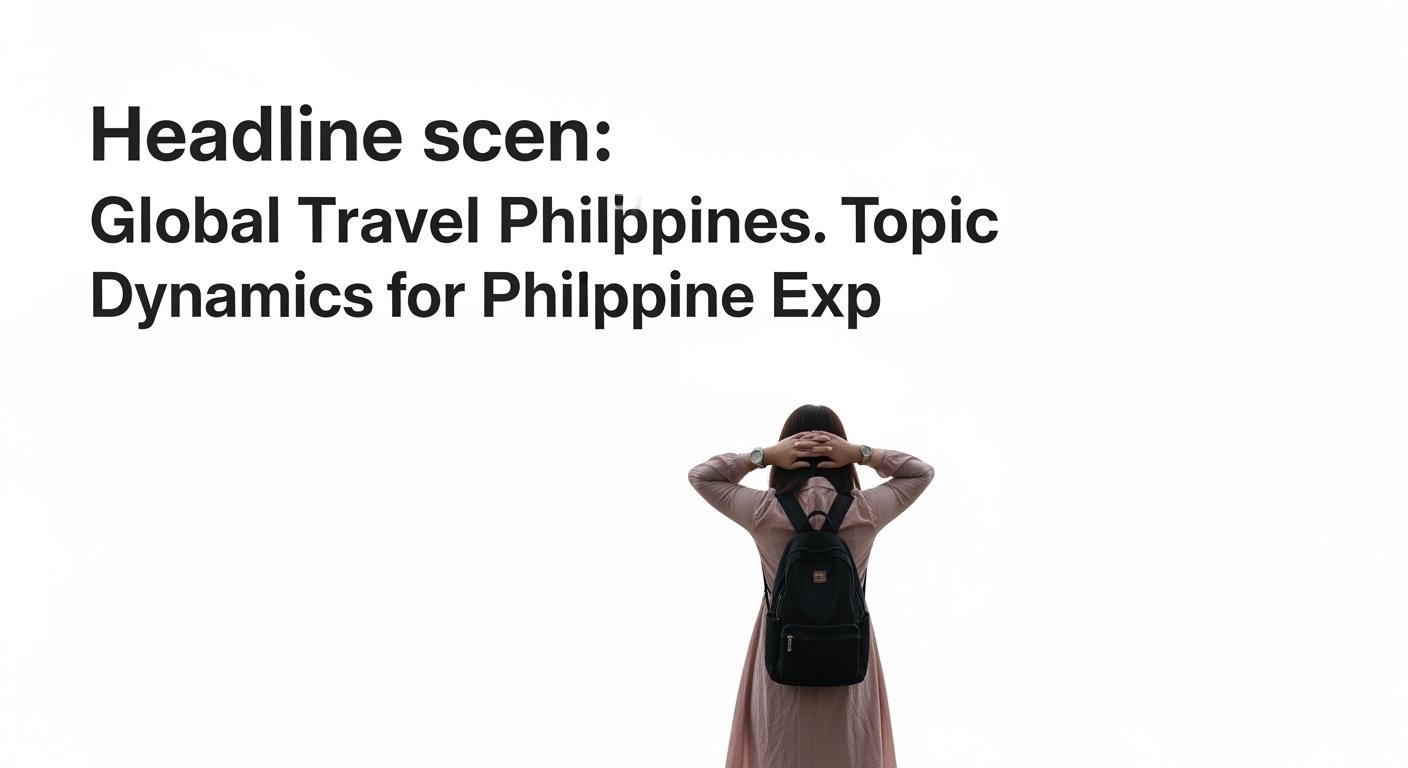 global Travel Philippines: Global Travel Dynamics for Philippine Exp Travel analytics collage with flight paths and Philippines flag amid disruption signals.