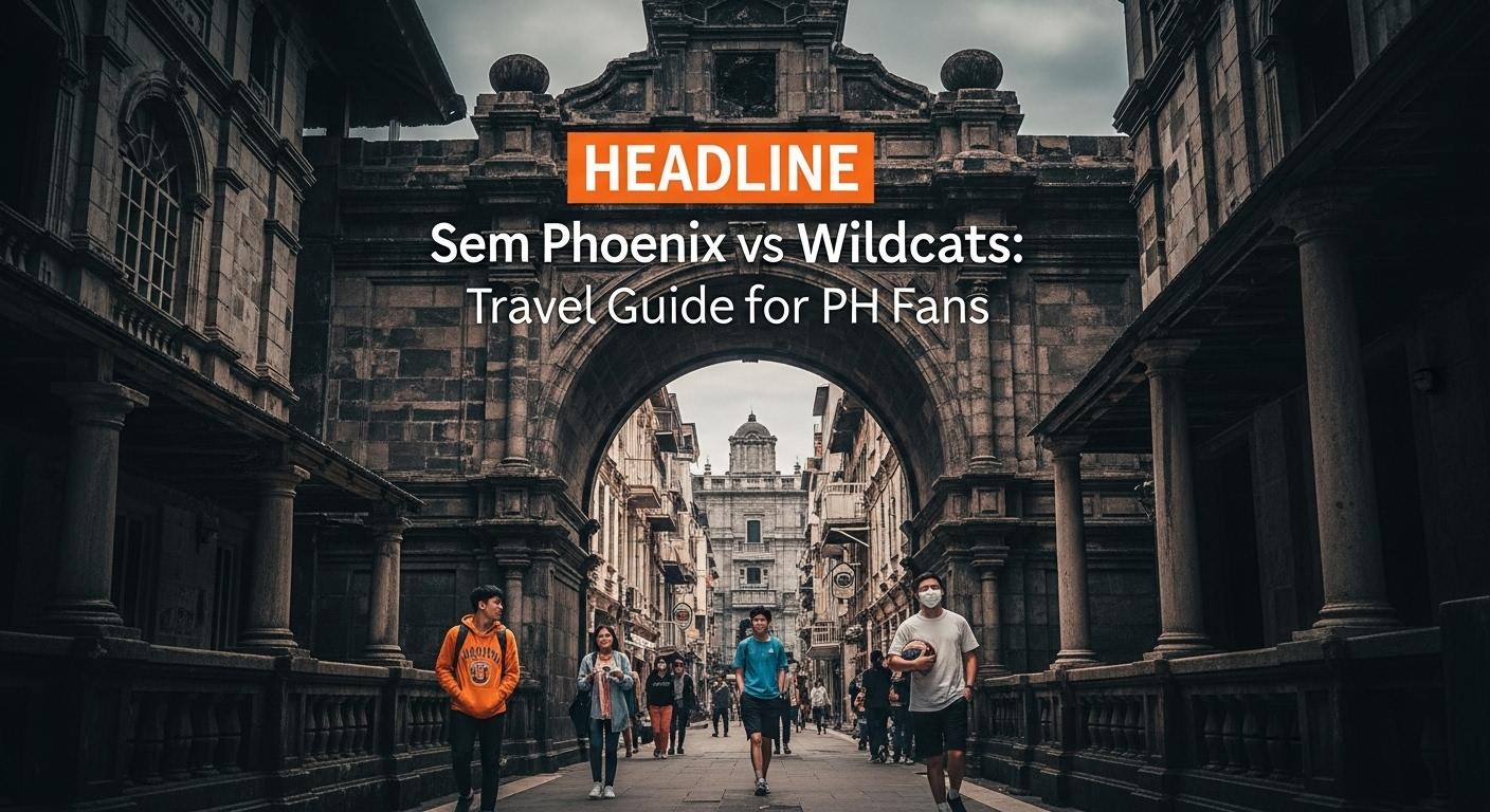 Sem Phoenix vs Wildcats: Travel Guide for PH Fans Fans in Philippine colors watch a NBL semifinal between Sem Phoenix and Wildcats on arena screens, with travel motifs in