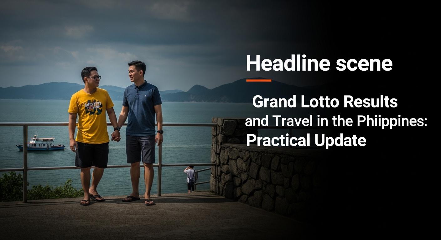 Grand Lotto Results and Travel in the Philippines: Practical Update Traveler examines grand lotto results on a smartphone at a Philippine travel hub.