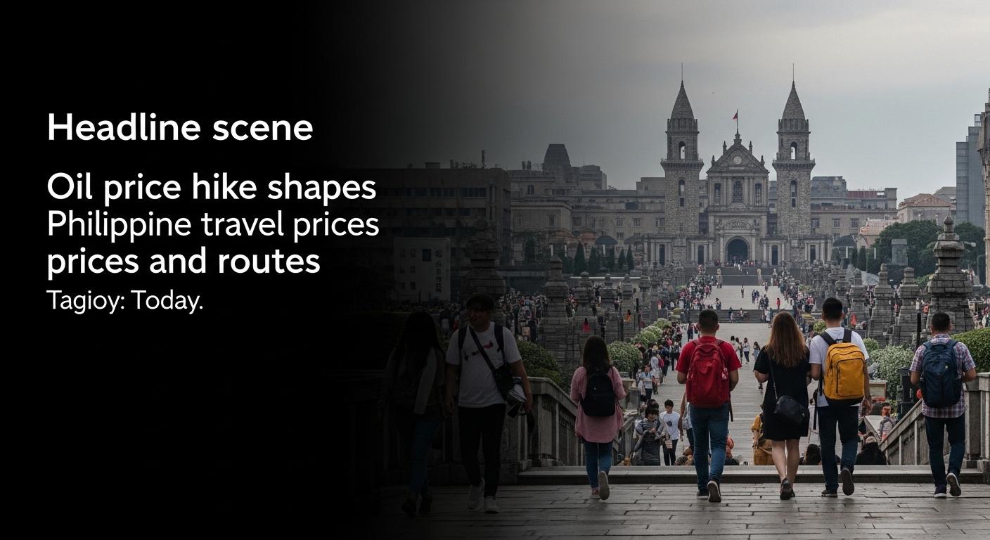 Philippines travel planning with fuel price signs and route map