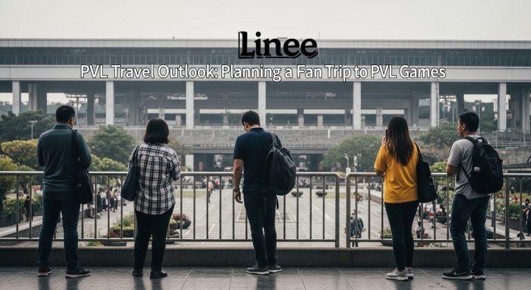 Fans at a PVL match in the Philippines celebrating a rally, with travel-ready gear and team colors